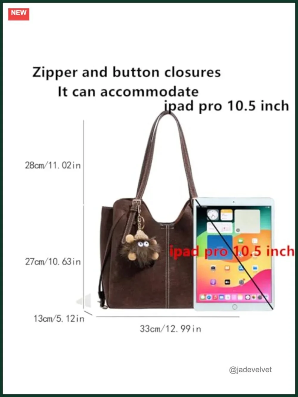 3 Compartment Faux Leather Hobo Satchel Work Bag with Wallet